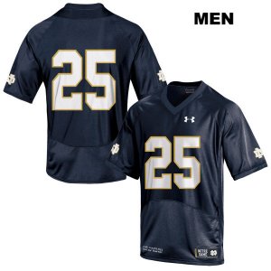 Notre Dame Fighting Irish Men's Braden Lenzy #25 Navy Under Armour No Name Authentic Stitched College NCAA Football Jersey YEK8399GO